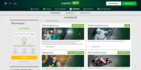 Campobet promóciós oldal